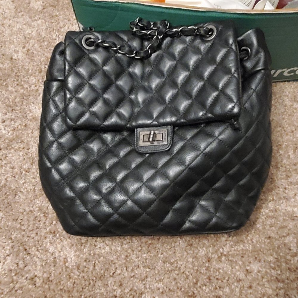 Leather backpack